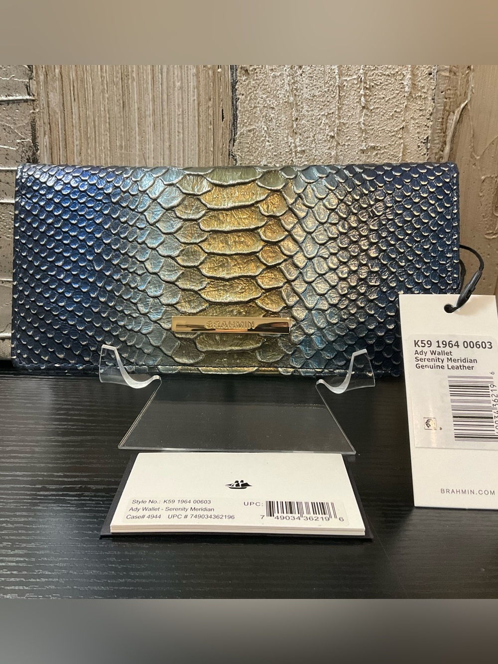 Brahmin Ady SERENITY MERIDIAN Slim Wallet Genuine Leather